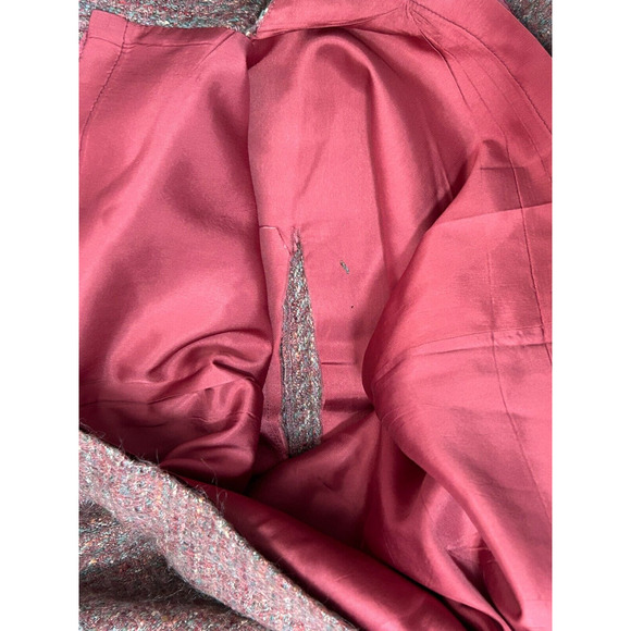 Vtg Lombardi Inc. Womens Purple Mohair Chevron Tweed Blazer & Skirt Suit Size 14 - Picture 7 of 16